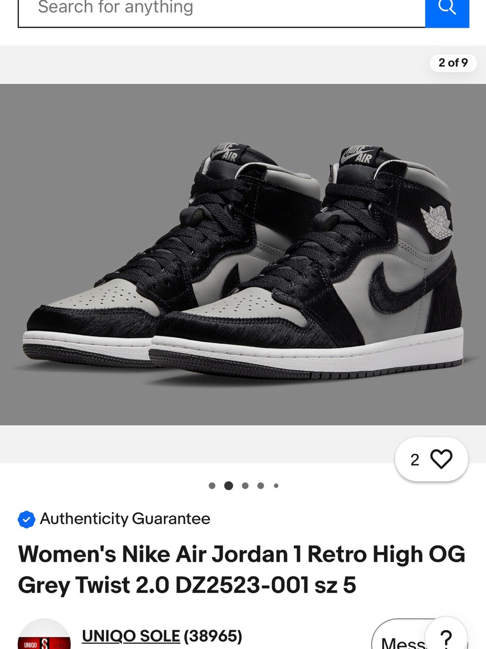 Nike Women's Air Jordan 1 High - Grey and Black